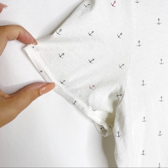 Vintage Men's Blue Sol Anchor White Short Sleeve Tee Shirt Small - Picture 4 of 6